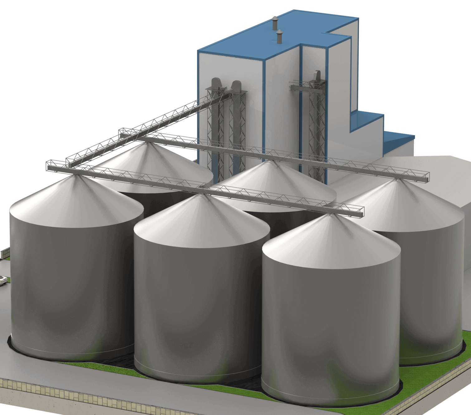 2-Düz Tabanlı Galvaniz Silo